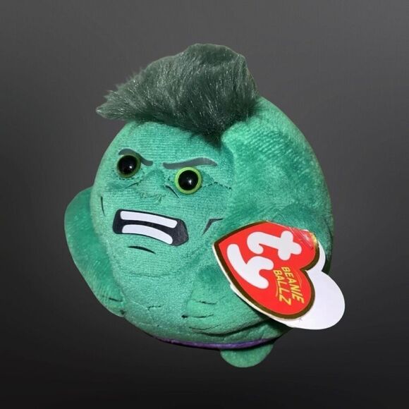 TY Marvel Beanie Ballz Incredible Hulk Plush Stuffed Animal Super Hero Large 9" - Picture 4 of 4